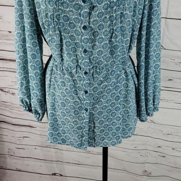 Terra & sky long sleeve button boho tunic size 14w blouse - Picture 4 of 7
